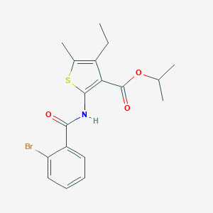 molecular formula C18H20BrNO3S B330651 Isopropyl 2-[(2-bromobenzoyl)amino]-4-ethyl-5-methyl-3-thiophenecarboxylate 