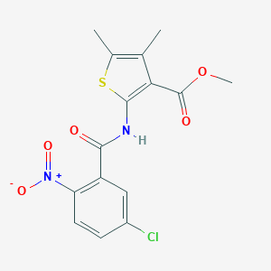 molecular formula C15H13ClN2O5S B330654 Methyl 2-({5-chloro-2-nitrobenzoyl}amino)-4,5-dimethyl-3-thiophenecarboxylate 