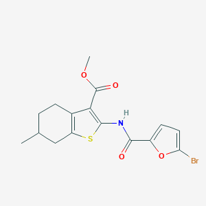 molecular formula C16H16BrNO4S B330661 Methyl 2-[(5-bromo-2-furoyl)amino]-6-methyl-4,5,6,7-tetrahydro-1-benzothiophene-3-carboxylate 