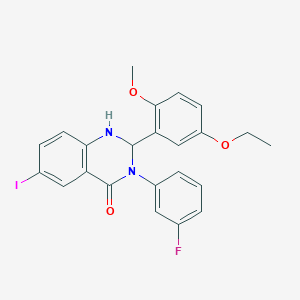 molecular formula C23H20FIN2O3 B330663 2-(5-ethoxy-2-methoxyphenyl)-3-(3-fluorophenyl)-6-iodo-2,3-dihydro-4(1H)-quinazolinone 