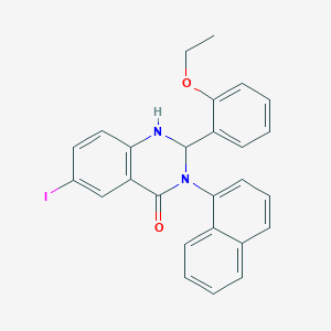 molecular formula C26H21IN2O2 B330664 2-(2-ethoxyphenyl)-6-iodo-3-(1-naphthyl)-2,3-dihydro-4(1H)-quinazolinone 