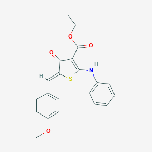 molecular formula C21H19NO4S B330665 ethyl (5Z)-2-anilino-5-[(4-methoxyphenyl)methylidene]-4-oxothiophene-3-carboxylate 
