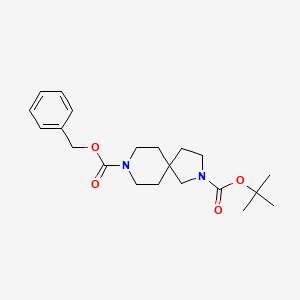 molecular formula C21H30N2O4 B3306681 2,8-Diazaspiro[4.5]decane-2,8-dicarboxylic acid, 2-(1,1-dimethylethyl) 8-(phenylmethyl) ester CAS No. 929301-98-4