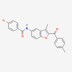 molecular formula C24H18BrNO3 B3306700 4-bromo-N-[3-methyl-2-(4-methylbenzoyl)-1-benzofuran-5-yl]benzamide CAS No. 929372-06-5
