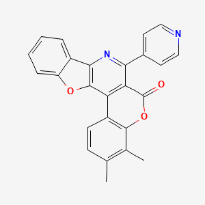 molecular formula C25H16N2O3 B3306716 3,4-dimethyl-7-(pyridin-4-yl)-6H-[1]benzofuro[3,2-b]chromeno[4,3-d]pyridin-6-one CAS No. 929390-39-6