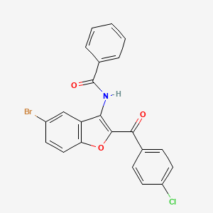 molecular formula C22H13BrClNO3 B3306717 N-[5-bromo-2-(4-chlorobenzoyl)-1-benzofuran-3-yl]benzamide CAS No. 929390-63-6