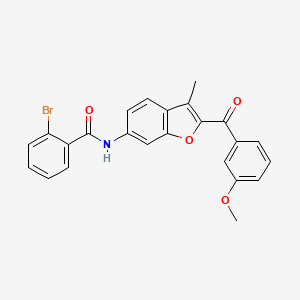 2-bromo-N-[2-(3-methoxybenzoyl)-3-methyl-1-benzofuran-6-yl]benzamide