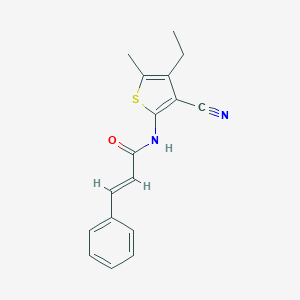 molecular formula C17H16N2OS B330677 N-(3-cyano-4-ethyl-5-methyl-2-thienyl)-3-phenylacrylamide 