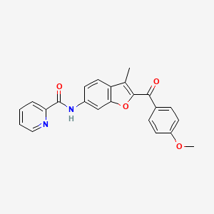 molecular formula C23H18N2O4 B3306782 N~2~-[2-(4-methoxybenzoyl)-3-methyl-1-benzofuran-6-yl]-2-pyridinecarboxamide CAS No. 929440-90-4