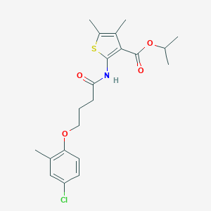 molecular formula C21H26ClNO4S B330679 Isopropyl 2-{[4-(4-chloro-2-methylphenoxy)butanoyl]amino}-4,5-dimethyl-3-thiophenecarboxylate 