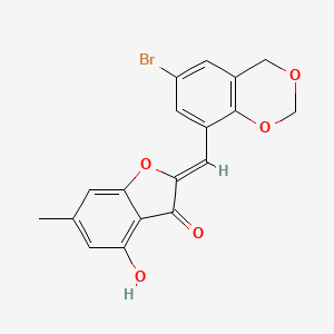 molecular formula C18H13BrO5 B3306793 (Z)-2-((6-bromo-4H-benzo[d][1,3]dioxin-8-yl)methylene)-4-hydroxy-6-methylbenzofuran-3(2H)-one CAS No. 929451-01-4