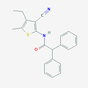 molecular formula C22H20N2OS B330680 N-(3-cyano-4-ethyl-5-methylthiophen-2-yl)-2,2-diphenylacetamide 