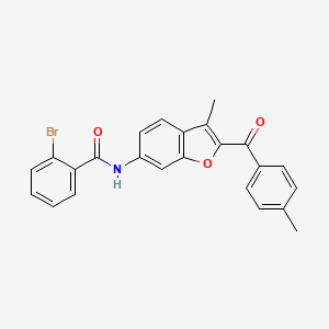 molecular formula C24H18BrNO3 B3306800 2-bromo-N-[3-methyl-2-(4-methylbenzoyl)-1-benzofuran-6-yl]benzamide CAS No. 929471-04-5