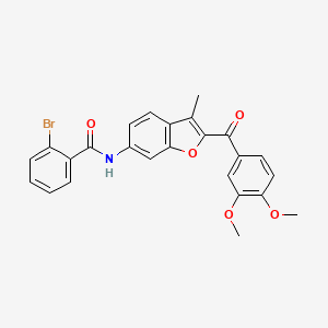 molecular formula C25H20BrNO5 B3306804 2-bromo-N-[2-(3,4-dimethoxybenzoyl)-3-methyl-1-benzofuran-6-yl]benzamide CAS No. 929471-20-5