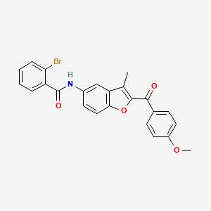 molecular formula C24H18BrNO4 B3306809 2-bromo-N-[2-(4-methoxybenzoyl)-3-methyl-1-benzofuran-5-yl]benzamide CAS No. 929471-73-8