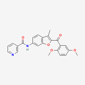 molecular formula C24H20N2O5 B3306816 N-{2-[(2,5-dimethoxyphenyl)carbonyl]-3-methyl-1-benzofuran-6-yl}pyridine-3-carboxamide CAS No. 929471-81-8