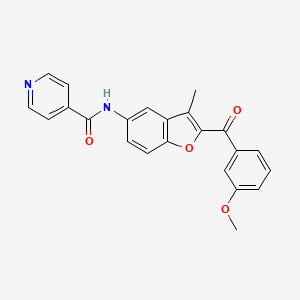 molecular formula C23H18N2O4 B3306831 N-[2-(3-methoxybenzoyl)-3-methyl-1-benzofuran-5-yl]pyridine-4-carboxamide CAS No. 929505-05-5