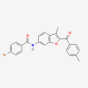 molecular formula C24H18BrNO3 B3306839 4-bromo-N-[3-methyl-2-(4-methylbenzoyl)-1-benzofuran-6-yl]benzamide CAS No. 929512-79-8