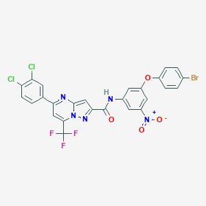 molecular formula C26H13BrCl2F3N5O4 B330685 N-[3-(4-bromophenoxy)-5-nitrophenyl]-5-(3,4-dichlorophenyl)-7-(trifluoromethyl)pyrazolo[1,5-a]pyrimidine-2-carboxamide 