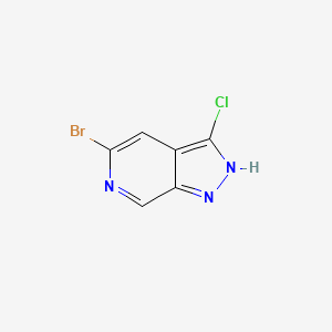 molecular formula C6H3BrClN3 B3306857 5-bromo-3-chloro-1H-pyrazolo[3,4-c]pyridine CAS No. 929617-31-2