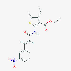 molecular formula C19H20N2O5S B330696 Ethyl 4-ethyl-2-[(3-{3-nitrophenyl}acryloyl)amino]-5-methyl-3-thiophenecarboxylate 