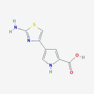 molecular formula C8H7N3O2S B3306963 4-(2-amino-1,3-thiazol-4-yl)-1H-pyrrole-2-carboxylic acid CAS No. 929974-96-9