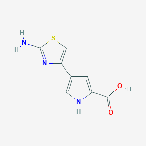 molecular formula C8H7N3O2S B3306963 4-(2-氨基-1,3-噻唑-4-基)-1H-吡咯-2-羧酸 CAS No. 929974-96-9