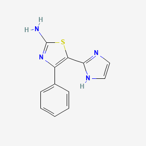 molecular formula C12H10N4S B3306970 5-(1H-咪唑-2-基)-4-苯基-1,3-噻唑-2-胺 CAS No. 929975-33-7