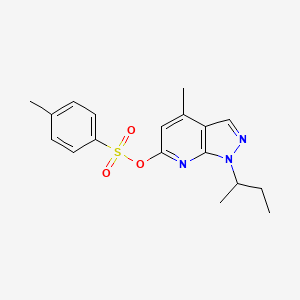 molecular formula C18H21N3O3S B3306989 1-(butan-2-yl)-4-methyl-1H-pyrazolo[3,4-b]pyridin-6-yl 4-methylbenzene-1-sulfonate CAS No. 929975-61-1
