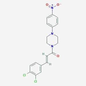 molecular formula C19H17Cl2N3O3 B330699 1-[3-(3,4-Dichlorophenyl)acryloyl]-4-{4-nitrophenyl}piperazine 