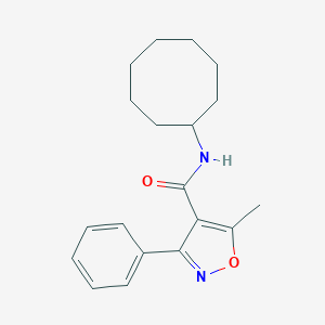 molecular formula C19H24N2O2 B330702 N-cyclooctyl-5-methyl-3-phenyl-4-isoxazolecarboxamide 