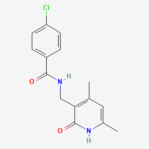 molecular formula C15H15ClN2O2 B3307068 4-chloro-N-[(4,6-dimethyl-2-oxo-1,2-dihydropyridin-3-yl)methyl]benzamide CAS No. 930944-99-3
