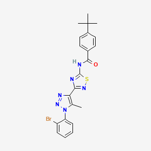 molecular formula C22H21BrN6OS B3307093 N-{3-[1-(2-bromophenyl)-5-methyl-1H-1,2,3-triazol-4-yl]-1,2,4-thiadiazol-5-yl}-4-tert-butylbenzamide CAS No. 931363-38-1