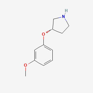 molecular formula C11H15NO2 B3307111 Pyrrolidine, 3-(3-methoxyphenoxy)-, (3S)- CAS No. 931409-73-3