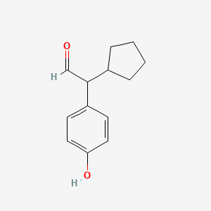 molecular formula C13H16O2 B3307120 2-Cyclopentyl-2-(4-hydroxyphenyl)acetaldehyde CAS No. 931583-38-9