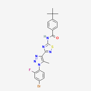 molecular formula C22H20BrFN6OS B3307136 N-{3-[1-(4-bromo-2-fluorophenyl)-5-methyl-1H-1,2,3-triazol-4-yl]-1,2,4-thiadiazol-5-yl}-4-tert-butylbenzamide CAS No. 931723-29-4