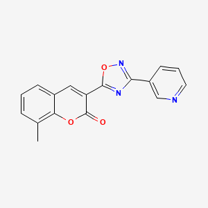 molecular formula C17H11N3O3 B3307142 8-methyl-3-(3-(pyridin-3-yl)-1,2,4-oxadiazol-5-yl)-2H-chromen-2-one CAS No. 931931-35-0