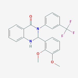 molecular formula C23H19F3N2O3 B330715 2-(2,3-dimethoxyphenyl)-3-[3-(trifluoromethyl)phenyl]-2,3-dihydro-4(1H)-quinazolinone 
