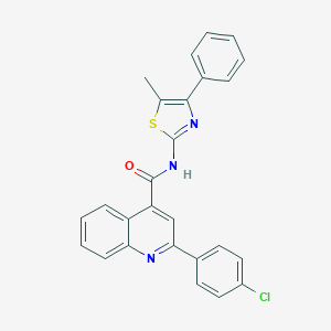 molecular formula C26H18ClN3OS B330717 2-(4-chlorophenyl)-N-(5-methyl-4-phenyl-1,3-thiazol-2-yl)quinoline-4-carboxamide 