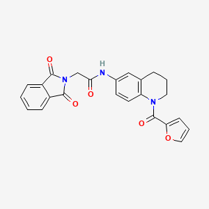 molecular formula C24H19N3O5 B3307184 2-(1,3-dioxoisoindolin-2-yl)-N-(1-(furan-2-carbonyl)-1,2,3,4-tetrahydroquinolin-6-yl)acetamide CAS No. 932293-56-6