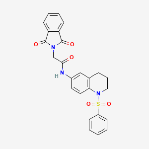 molecular formula C25H21N3O5S B3307185 2-(1,3-dioxoisoindolin-2-yl)-N-(1-(phenylsulfonyl)-1,2,3,4-tetrahydroquinolin-6-yl)acetamide CAS No. 932294-10-5