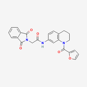 molecular formula C24H19N3O5 B3307193 2-(1,3-dioxoisoindolin-2-yl)-N-(1-(furan-2-carbonyl)-1,2,3,4-tetrahydroquinolin-7-yl)acetamide CAS No. 932320-09-7