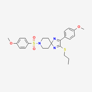 2-(4-Methoxyphenyl)-8-((4-methoxyphenyl)sulfonyl)-3-(propylthio)-1,4,8-triazaspiro[4.5]deca-1,3-diene