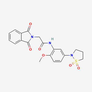 molecular formula C20H19N3O6S B3307205 N-(5-(1,1-dioxidoisothiazolidin-2-yl)-2-methoxyphenyl)-2-(1,3-dioxoisoindolin-2-yl)acetamide CAS No. 932363-52-5