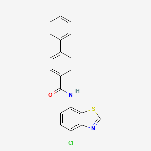 molecular formula C20H13ClN2OS B3307233 N-(4-chloro-1,3-benzothiazol-7-yl)biphenyl-4-carboxamide CAS No. 932459-64-8