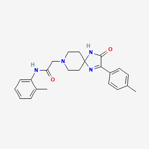 molecular formula C23H26N4O2 B3307242 2-(3-oxo-2-(p-tolyl)-1,4,8-triazaspiro[4.5]dec-1-en-8-yl)-N-(o-tolyl)acetamide CAS No. 932476-10-3