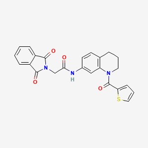 molecular formula C24H19N3O4S B3307254 2-(1,3-dioxoisoindolin-2-yl)-N-(1-(thiophene-2-carbonyl)-1,2,3,4-tetrahydroquinolin-7-yl)acetamide CAS No. 932503-56-5