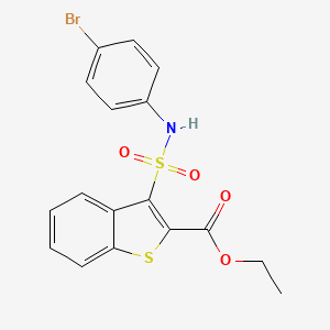 molecular formula C17H14BrNO4S2 B3307259 Ethyl 3-[(4-bromophenyl)sulfamoyl]-1-benzothiophene-2-carboxylate CAS No. 932520-98-4