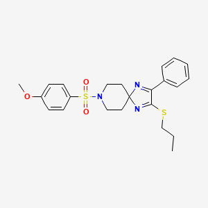 8-((4-Methoxyphenyl)sulfonyl)-2-phenyl-3-(propylthio)-1,4,8-triazaspiro[4.5]deca-1,3-diene