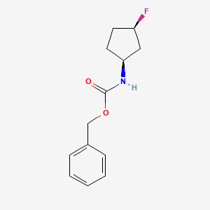 molecular formula C13H16FNO2 B3307276 benzyl N-[(1S,3R)-3-fluorocyclopentyl]carbamate CAS No. 932706-26-8